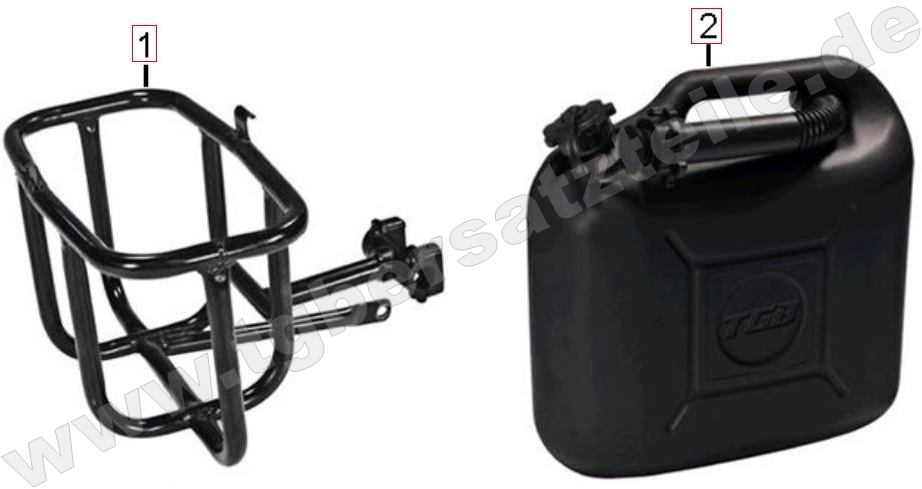 Benzinkanister u. Halter