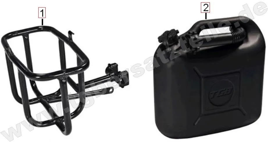 Benzinkanister u. Halter Benzinkanister u. Halter
