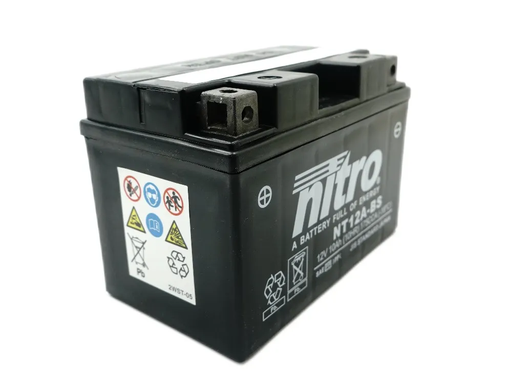 Nitro NT12A-BS AGM Batterie 12V 10AH - Einbaufertig (YT12A-BS YT12A-4 GT12A-BS)