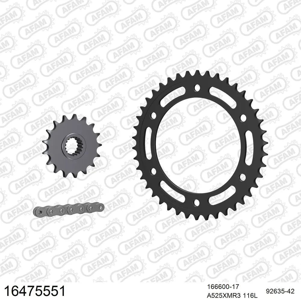 16475551 AFAM Kettensatz Stahl 525 XMR3 17x42 - BMW F 700 GS 2011-18 - 16475551