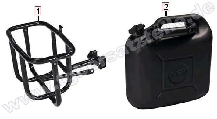 Benzinkanister und Halter