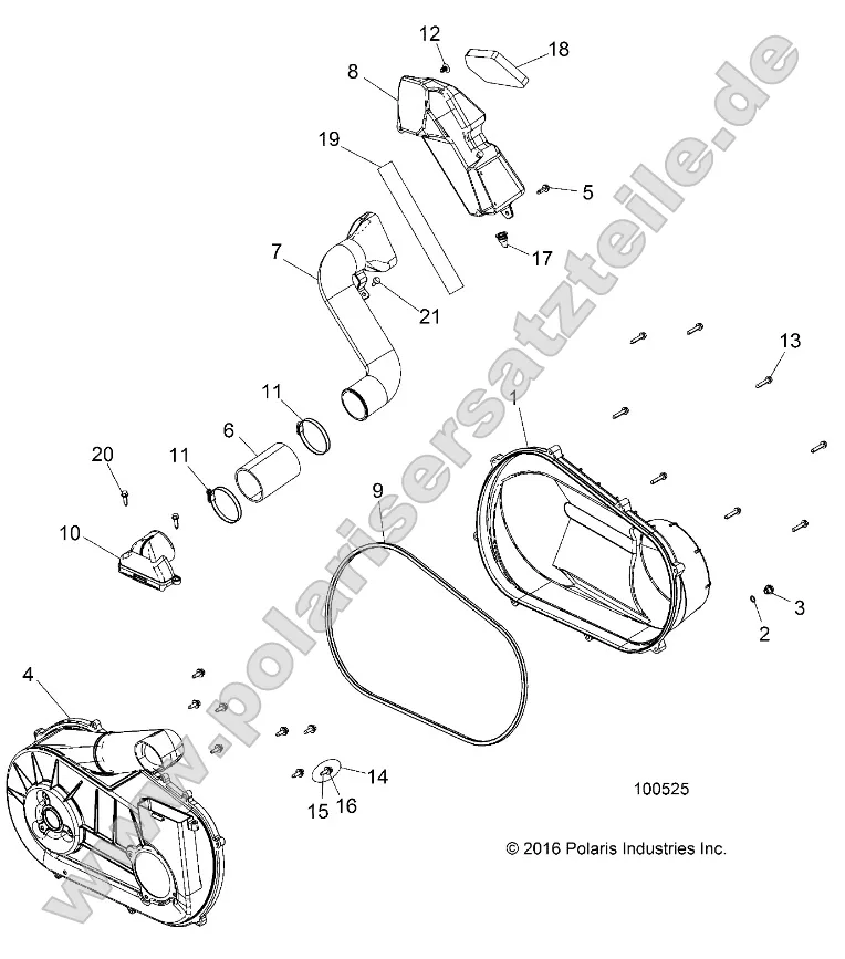 Drive Train, Clutch Cover and Ducting Drive Train, Clutch Cover and Ducting