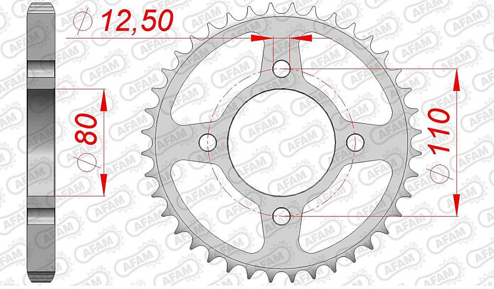 AFAM Kettensatz Stahl 530 XRR2 18x48 - Honda CB 750 K 1969-77