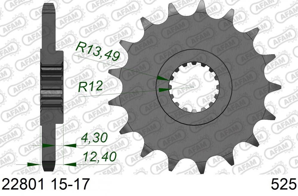 AFAM Ritzel / Kettenrad vorne - 525 - 22801