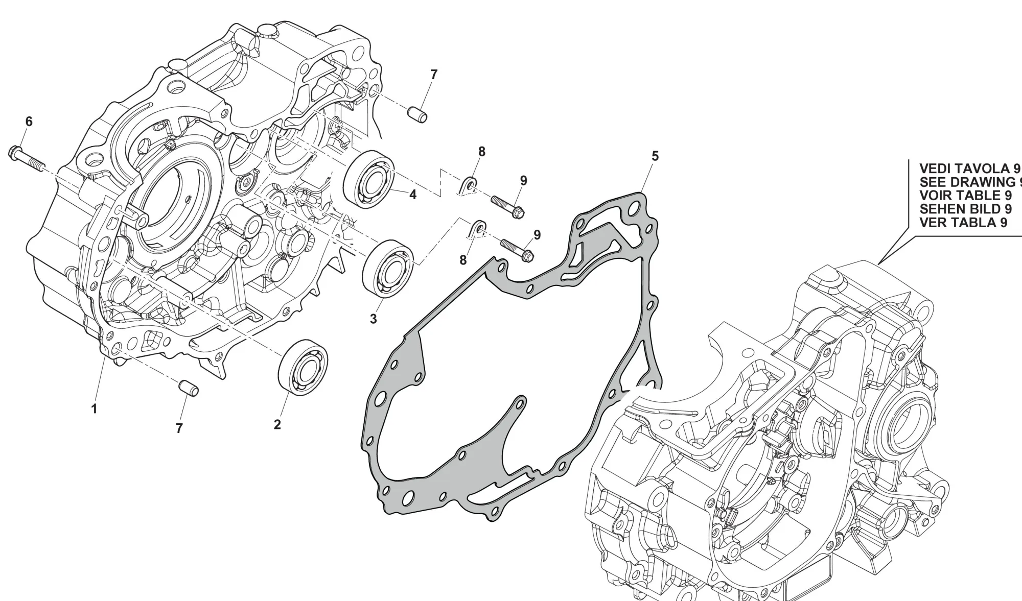 Motorgehäuse rechts Motorgehäuse rechts