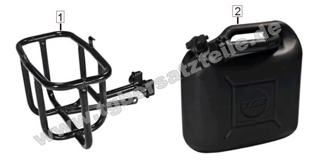 Benzinkanister und Halter Benzinkanister und Halter