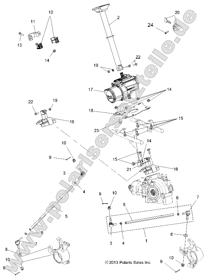 Steering, Steering Post Asm. Steering, Steering Post Asm.