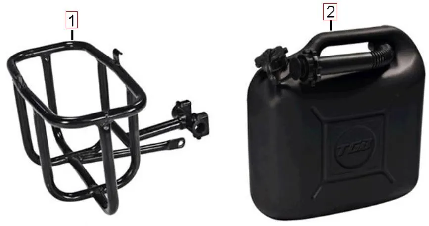 Benzinkanister u. Halter