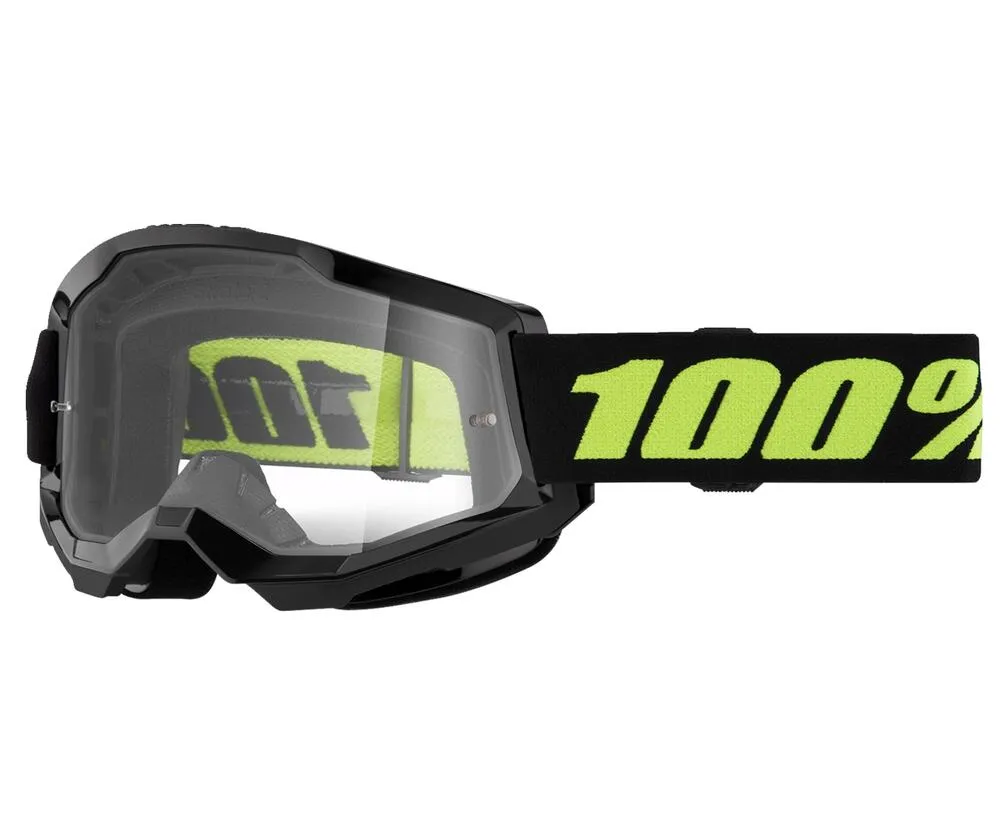 100% Crossbrille Strata 2 - Solar Eclipse schwarz-gelb - klares Glas