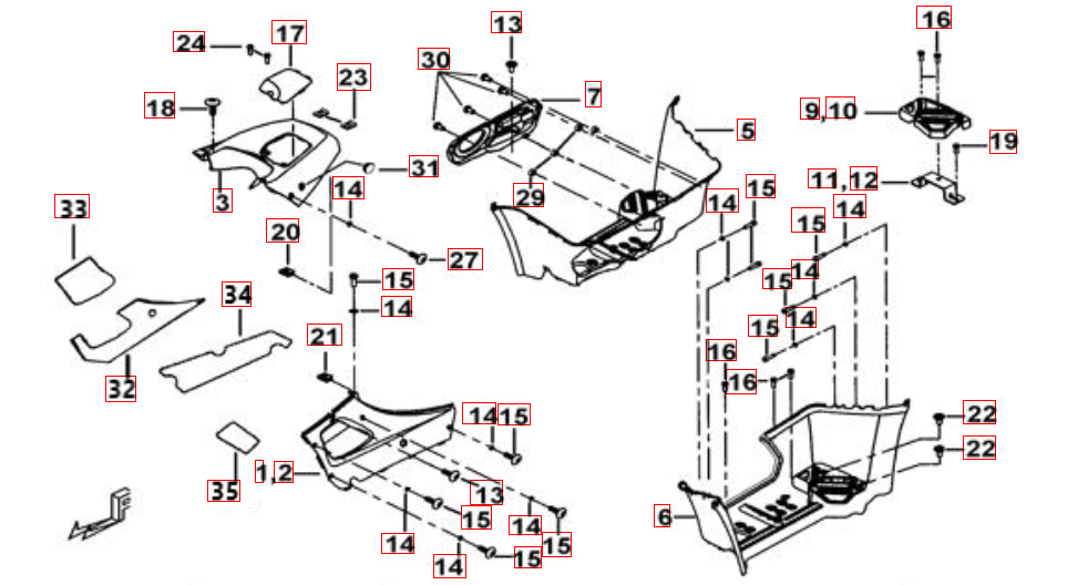 Fusstütze-Tankabdeckung
