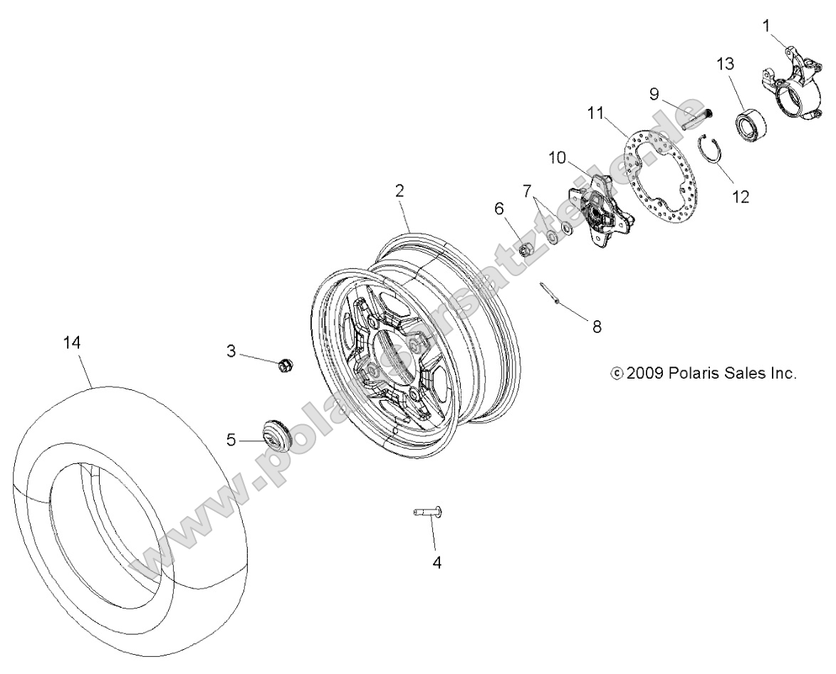 Wheels, Front and Hub (49ATVWHEELFRT10SPXP550)