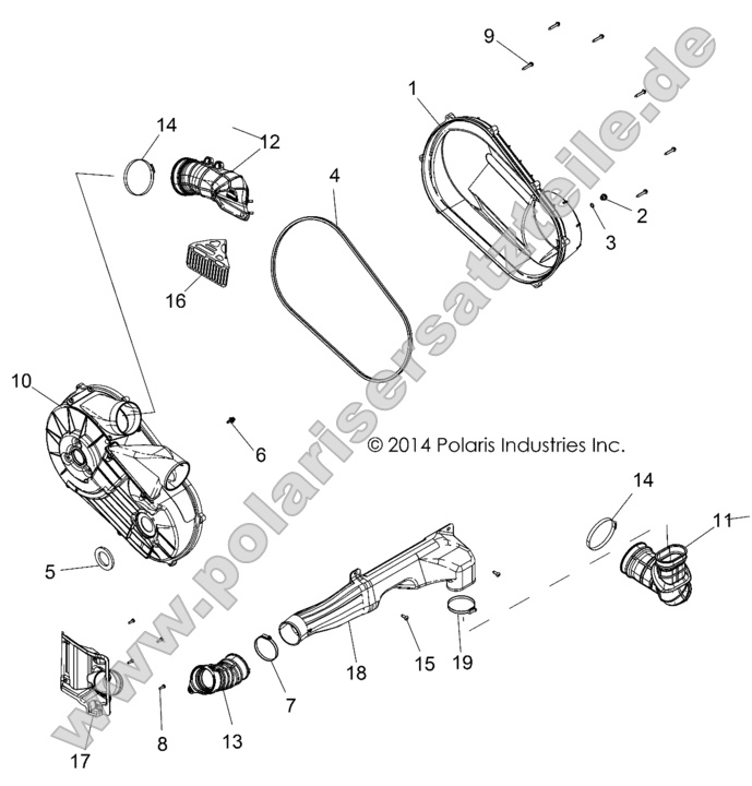 Drive Train, Clutch Cover and Ducting