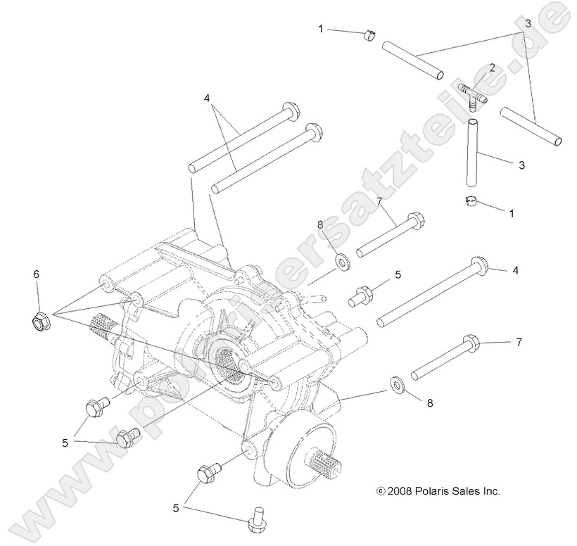 DRIVE TRAIN, MID GEARCASE MOUNTING DRIVE TRAIN, MID GEARCASE MOUNTING