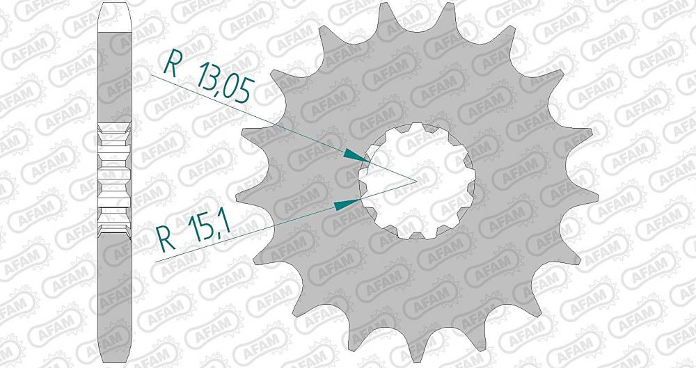 afam_ritzel_vorne_88800 AFAM Kettensatz Stahl 530 XSR2-G 18x42 - Triumph 1050 Speed Triple 2005-10