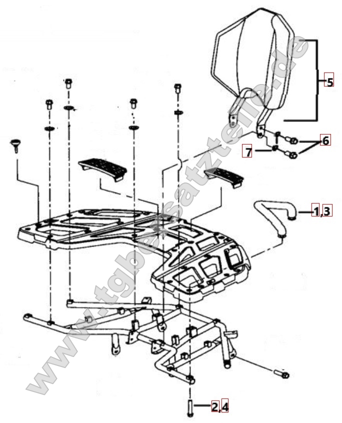 Rückenlehne - Soziushaltegriffe