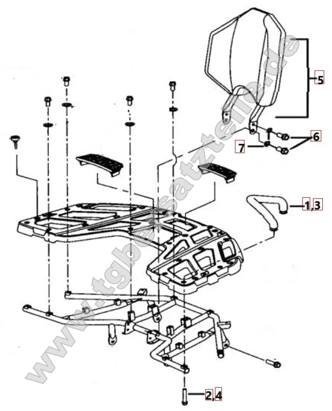 Rückenlehne - Soziushaltegriffe Rückenlehne - Soziushaltegriffe