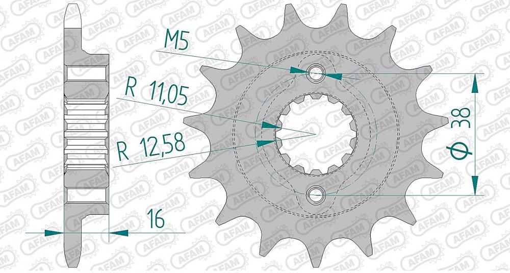 AFAM Kettensatz Stahl 520 XSR-G 15x43 - Ducati 600 Monster 1995-97