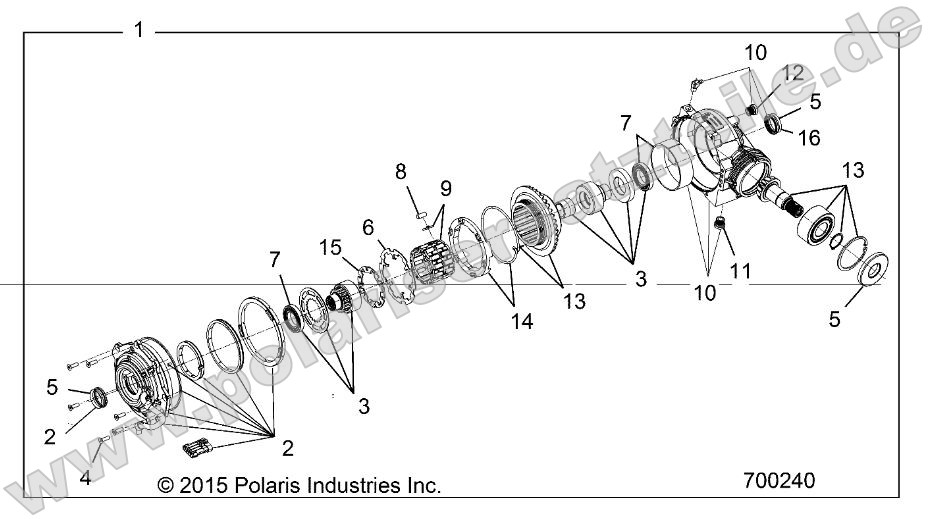 Drive Train, Front Gearcase Internals (700240) Drive Train, Front Gearcase Internals (700240)