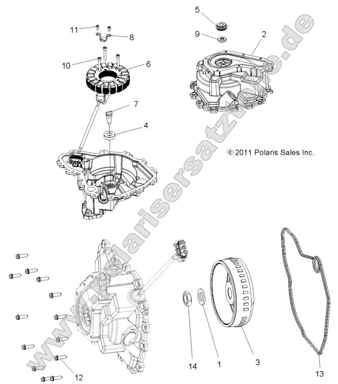 Engine, Stator Cover and Flywheel