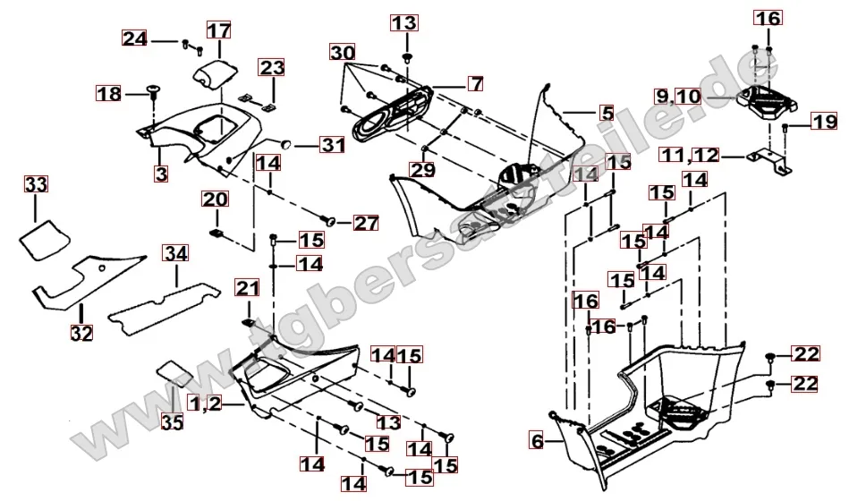 Fußstützen - Tankabdeckung Fußstützen - Tankabdeckung