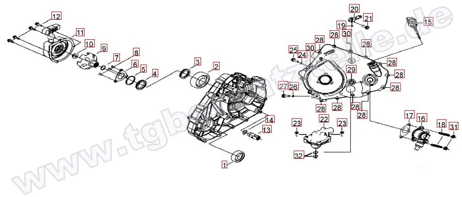 Wasserpumpe-Handstartereingriffsrad-Tachoantrieb