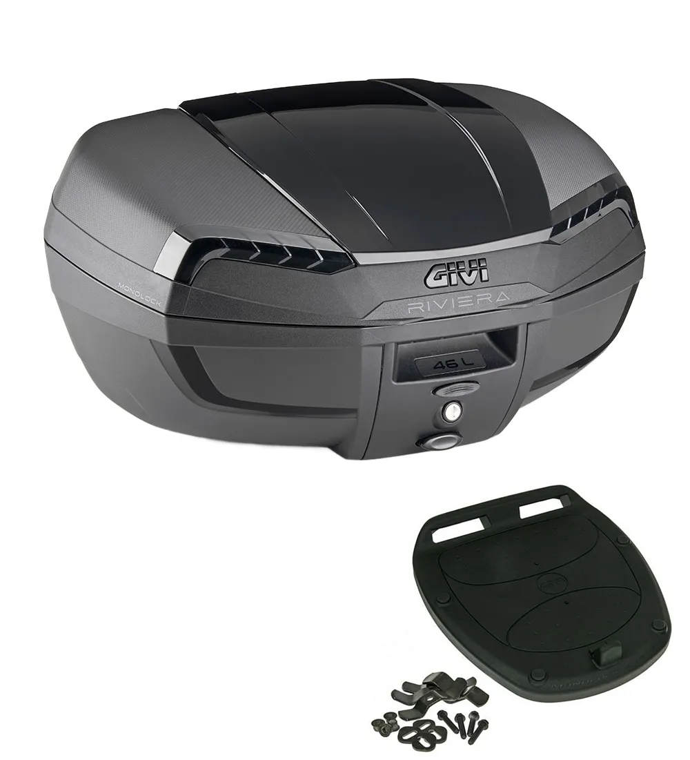 Givi Monolock Topcase E46 NB Riviera Black Edition - 46 Liter - schwarz - inkl. Montagekit