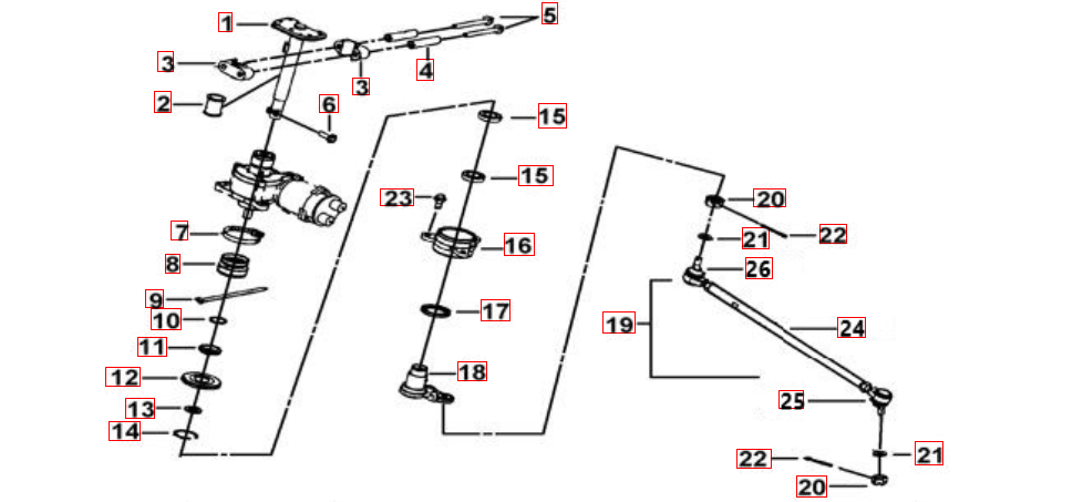 Lenksäule- Spurstange