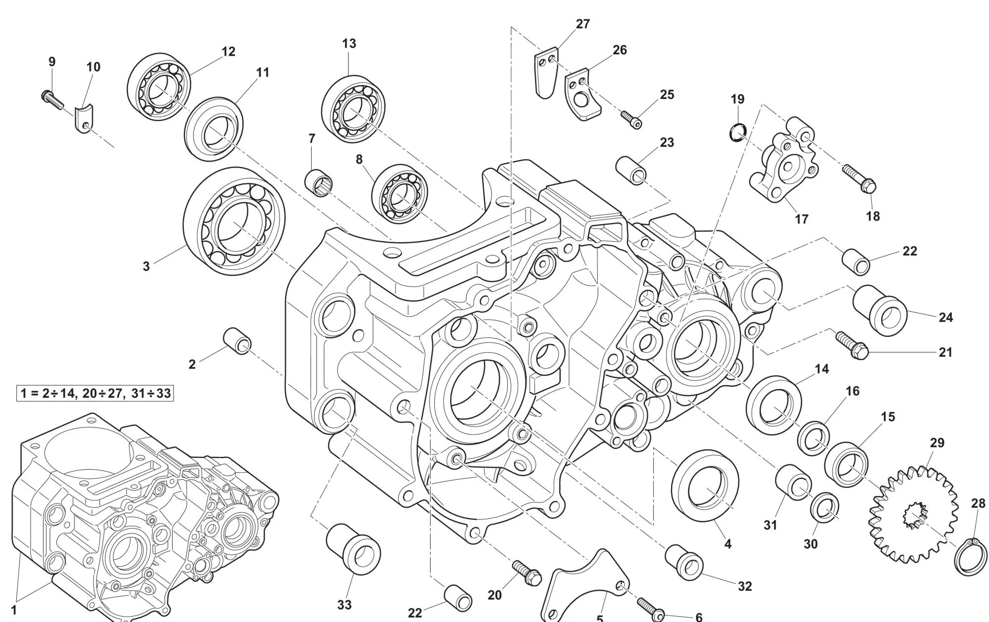 Motorgehäuse links Motorgehäuse links