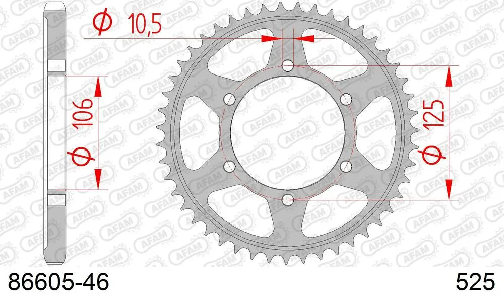 AFAM Kettensatz Stahl 525 XSR2-G 16x46 - Triumph Street Triple 765 R 2017-22 - 08678200