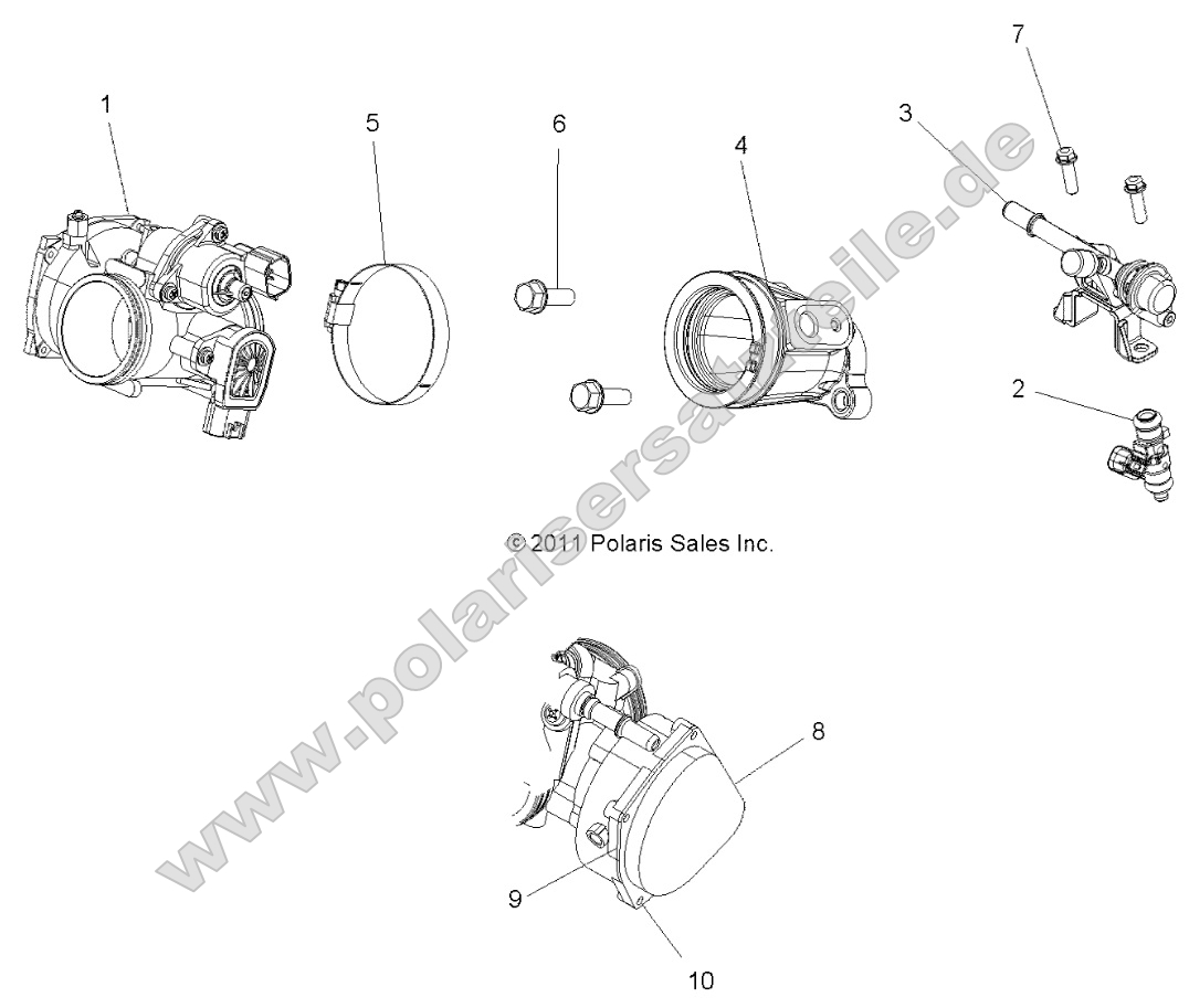 Engine, Throttle Body and Fuel Rail