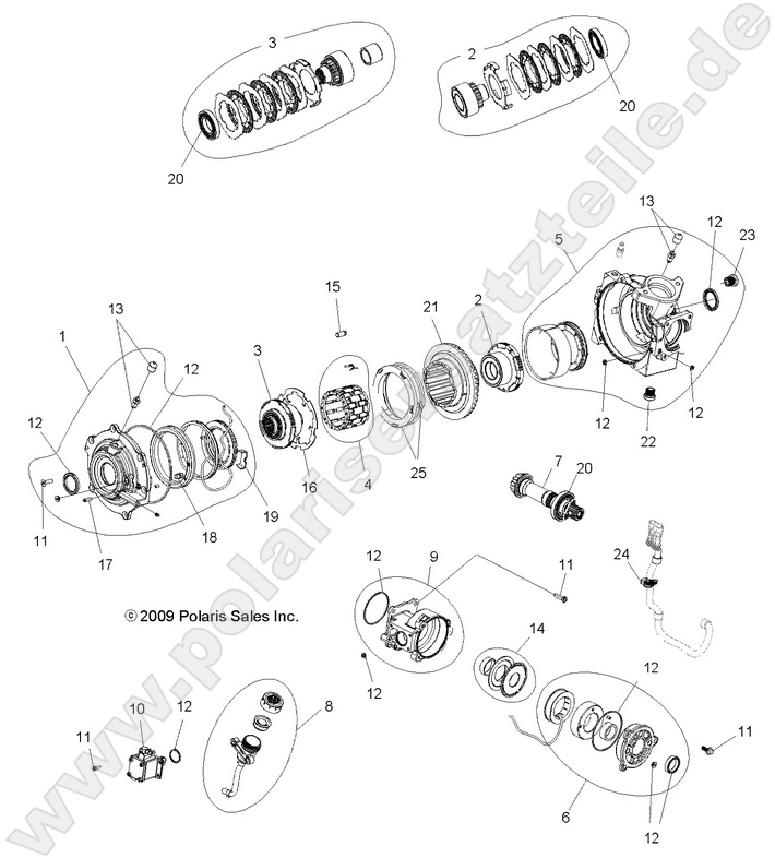 DRIVE TRAIN, FRONT GEARCASE INTERNALS DRIVE TRAIN, FRONT GEARCASE INTERNALS