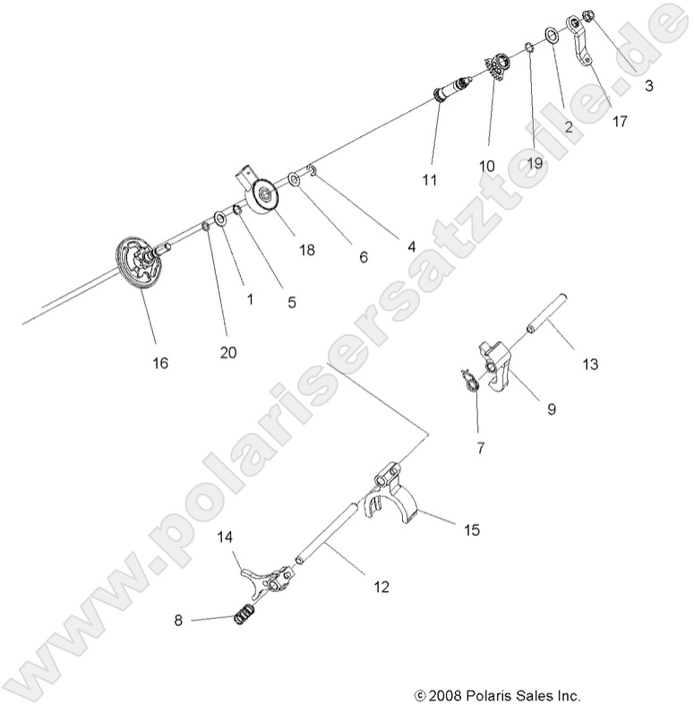 DRIVE TRAIN, MAIN GEARCASE SHIFT FORKS (Built 3/01/11 and Before)