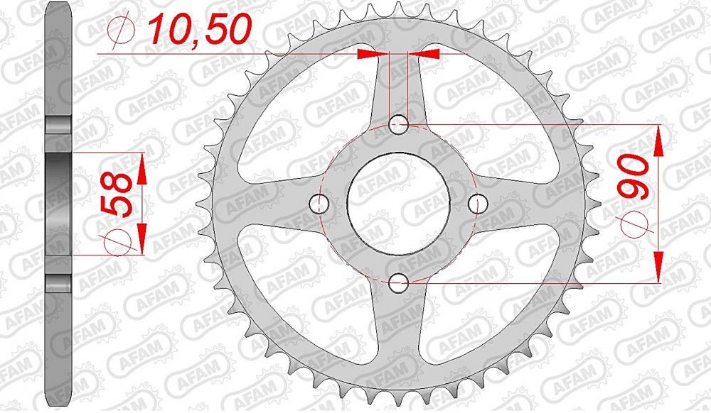 AFAM Kettensatz Stahl 520 XLR2 13x39 - Honda CA 125 Rebel 1995-00