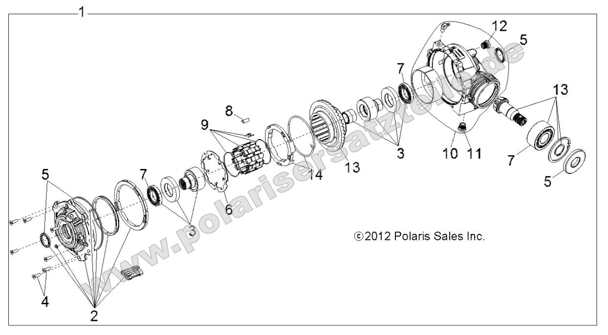 Drive Train, Front Gearcase Internals R16RTE57BP/AP