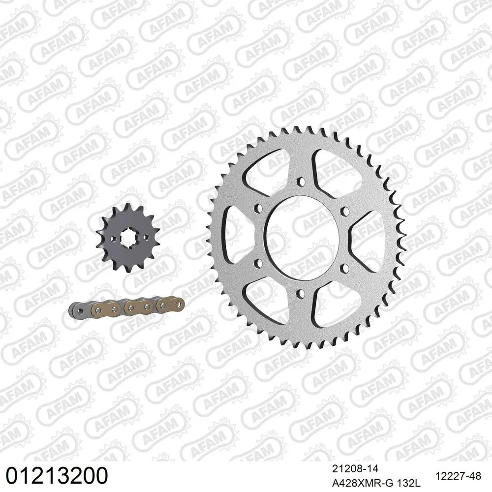 01213200 AFAM Kettensatz Stahl 428 XMR2-G 14x48 - Yamaha MT 125 2015-19 - 01213200