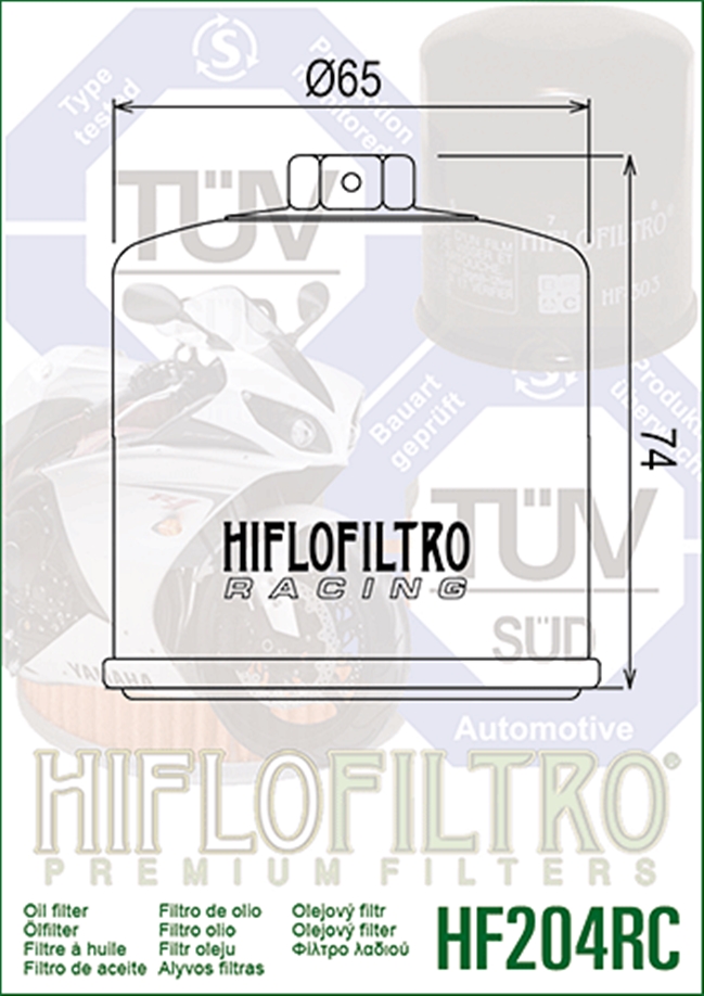Hiflofiltro Racing Ölfilter HF204RC - Arctic Cat 600 2004 / 650 2004-06
