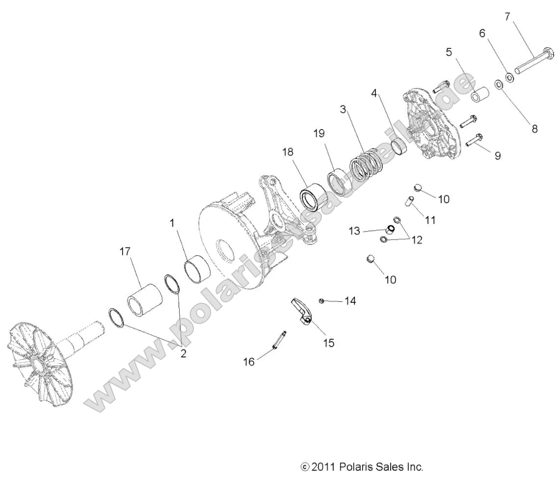 Drive Train, Primary Clutch (49RGRCLUTCHDRV12RZR570) Drive Train, Primary Clutch (49RGRCLUTCHDRV12RZR570)