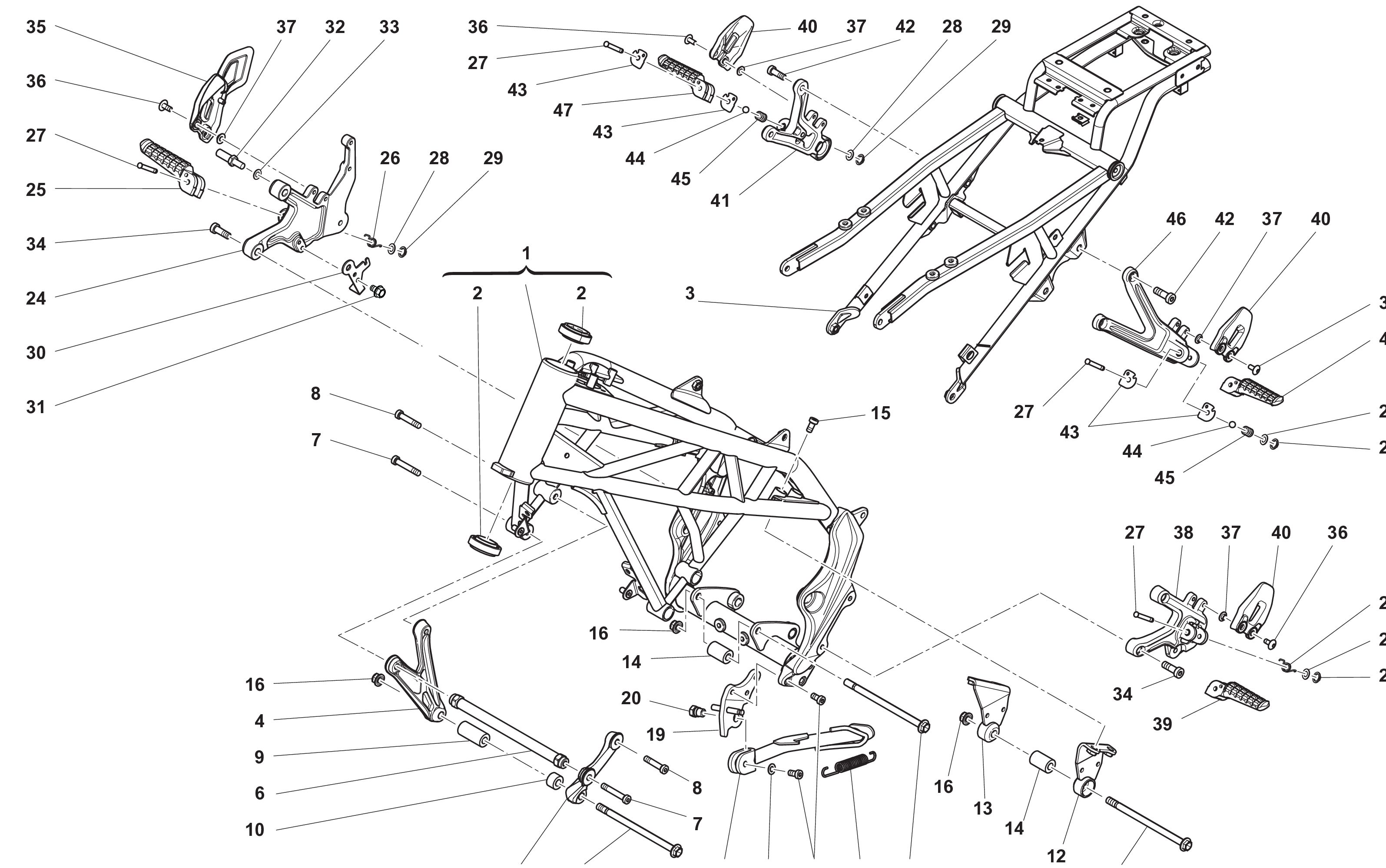Rahmen / Fußrasten Rahmen / Fußrasten
