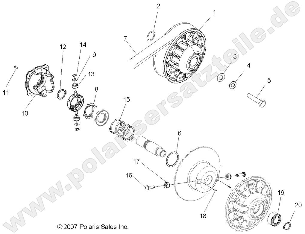 DRIVE TRAIN, SECONDARY CLUTCH