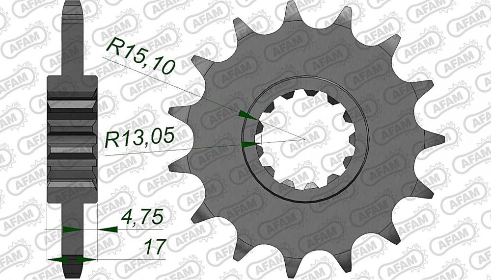 AFAM Kettensatz Stahl 525 XSR2-G 16x42 - Honda CBR 900 RR 1996-1999