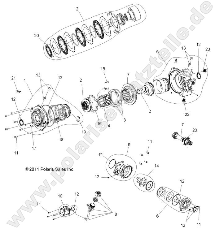 DRIVE TRAIN, FRONT GEARCASE INTERNALS