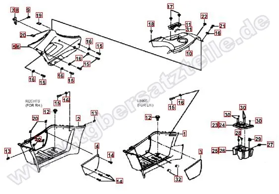 Fussstützen und Tankabdeckung Fussstützen und Tankabdeckung