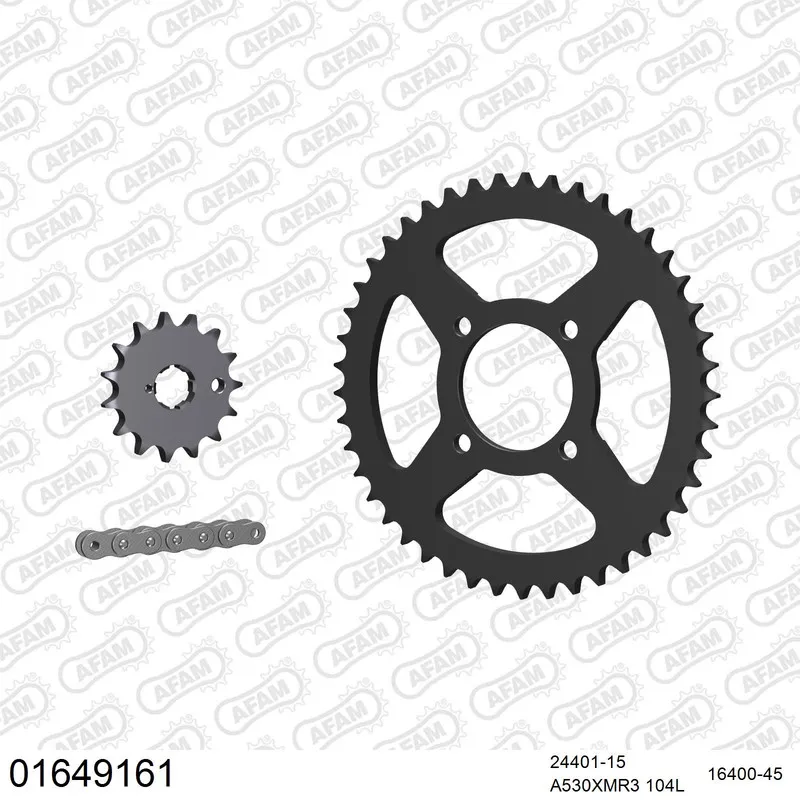 01649161 AFAM Kettensatz Stahl 530 XMR3 15x45 - Kawasaki Z 440 LTD 1979-84 - 01649161