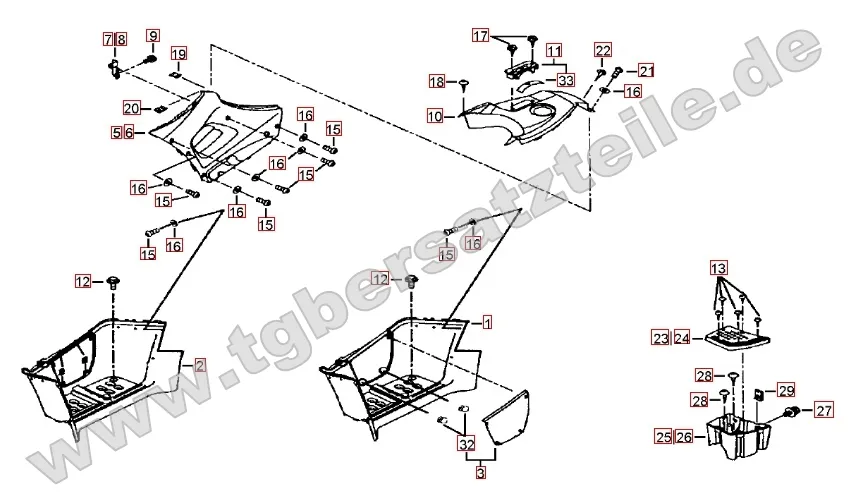 Fußstützen und Tankabdeckung Fußstützen und Tankabdeckung