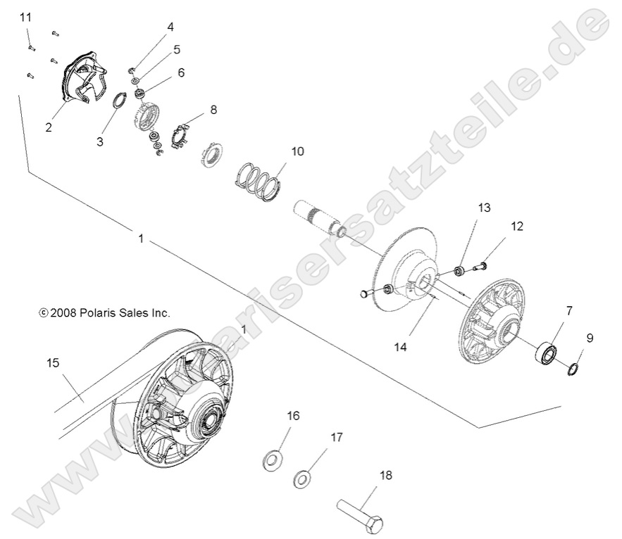 DRIVE TRAIN, SECONDARY CLUTCH DRIVE TRAIN, SECONDARY CLUTCH