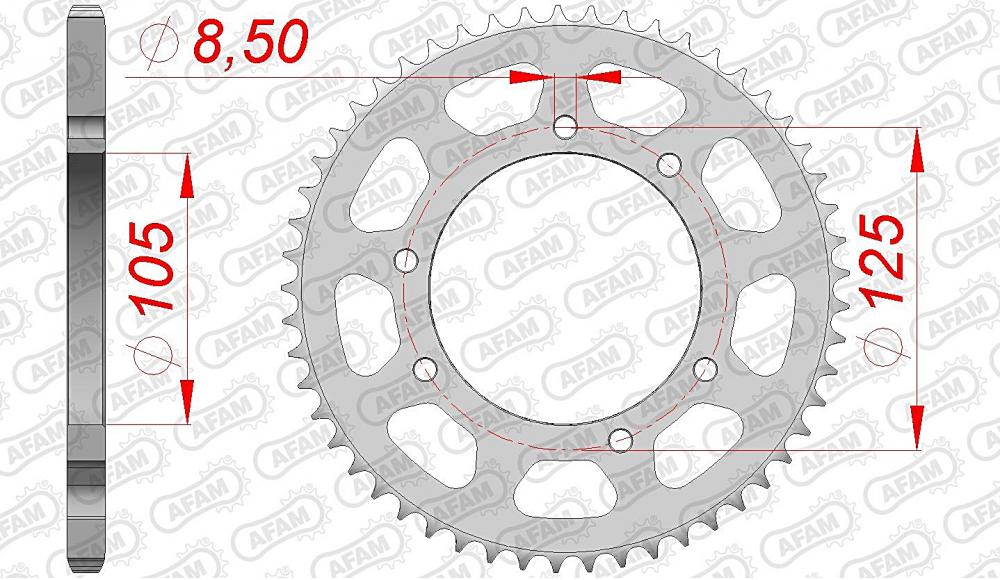 AFAM Kettensatz Stahl 420 R1-G 11x48 - Yamaha DT 50 R SM 2003-06