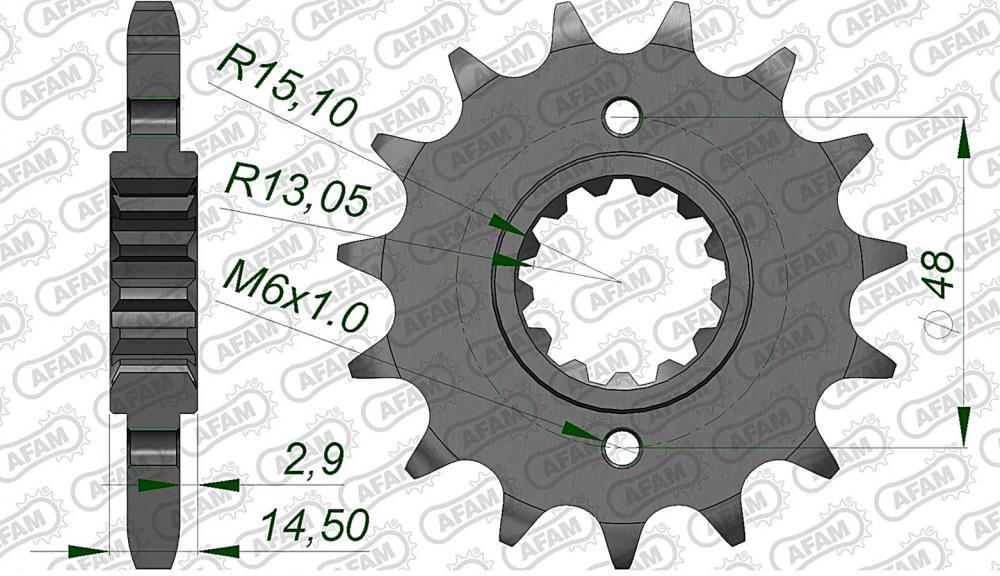 AFAM Kettensatz Stahl 530 XSR2-G 17x41 - Honda CBR 1000 F 1996-99