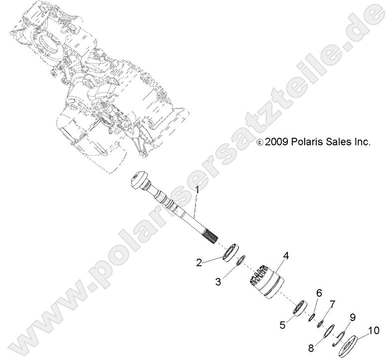 DRIVE TRAIN, MAIN GEARCASE OUTPUT SHAFT