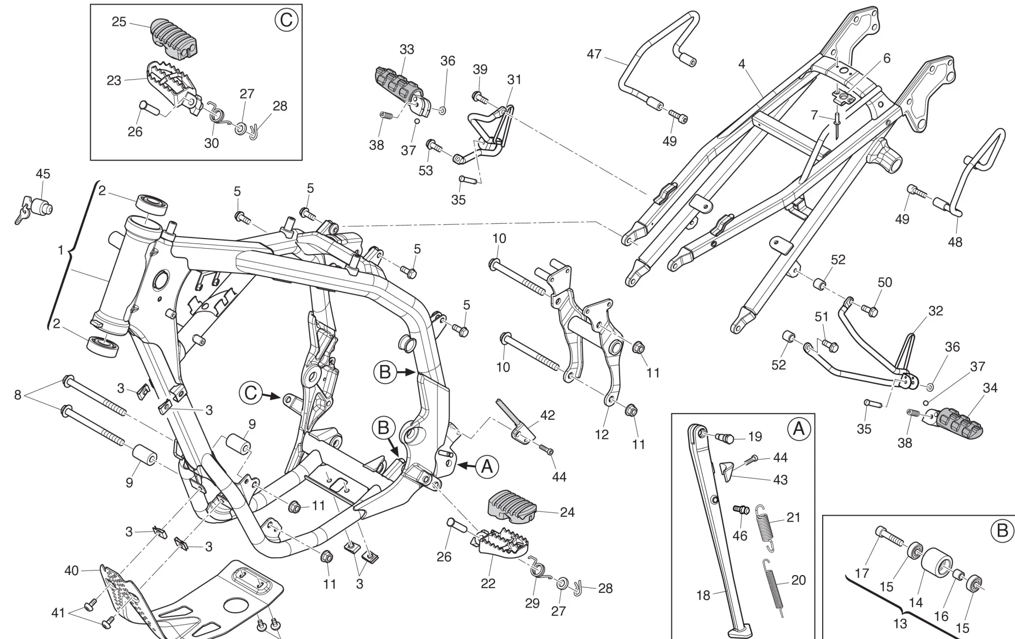 Rahmen / Fußrasten Rahmen / Fußrasten