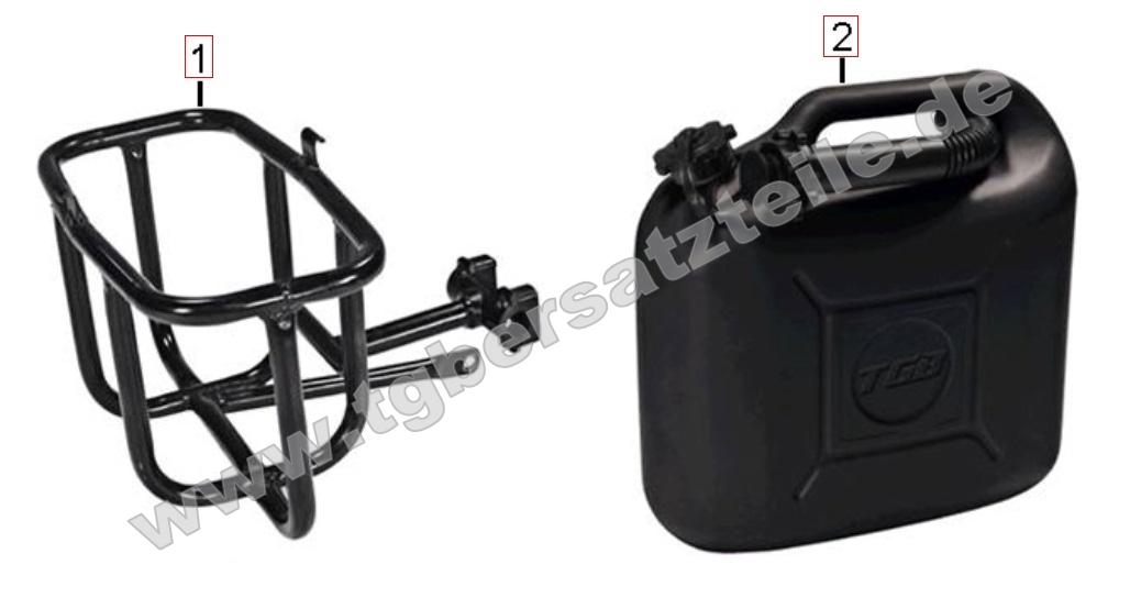 Benzinkanister und Halter